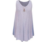 Penta Threads Ladies Italian Vest Tops Summer Tops for Women UK Cotton Linen Sleeveless Blouse Scoop Neck Light BlueY2K Tank Top One Size Fit UK (10-18)