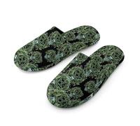 Pentacle Altar Pentagram Forests Men's Flannel Slipper Soft Comfy House Shoes Non Slip Winter Warm Indoor Outdoor Slippers