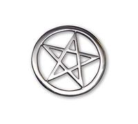 Pentacle Pentagram Jacket or Hat Pin Polished Silver Finish Pewter, Metal