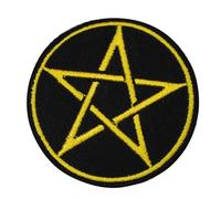 Pentacle Vicking Star Circle Patch Iron On Patch Sew On Embroidery Badge Country Patch