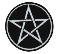 Pentacle Vicking Star Circle Patch Iron On Patch Sew On Embroidery Badge Country Patch