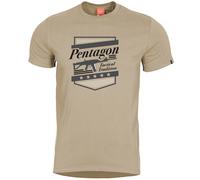 Pentagon Ageron A.C.R. T-Shirt Mens Cotton Outdoor Hiking Walking Cotton Khaki