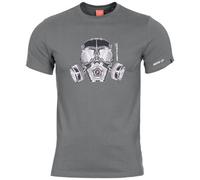 Pentagon Ageron Gas Mask Logo T-Shirt Mens Tee Gym Outdoor Cotton Top Wolf Grey