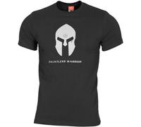 Pentagon Ageron T-Shirt Spartan Helmet Tactical Police Security Cotton Top Black