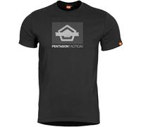 Pentagon Ageron T-shirt Parallel Printed Mens Top Casual Gym Cotton Black