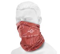 Pentagon Skiron Topographic Map Protective Scarf Maroon Red