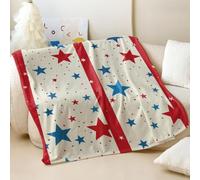 Pentagon Striped Star Print Flannel Blanket - Soft Sofa Throw for Kids and Young Adults, Unlocking the Perfect Blend of Warmth and Creativity (03,200x200cm)