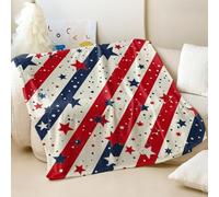 Pentagon Striped Star Print Flannel Blanket - Soft Sofa Throw for Kids and Young Adults, Unlocking the Perfect Blend of Warmth and Creativity (04,200x200cm)