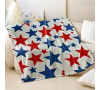 Pentagon Striped Star Print Flannel Blanket - Soft Sofa Throw for Kids and Young Adults, Unlocking the Perfect Blend of Warmth and Creativity (02,100x150cm)