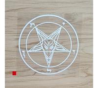 Pentagram Baphomet Devil Satanic Goat Decal Vinyl Sticker - White 15.2cm - No Background for Car Boat Laptop Cup
