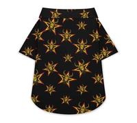 Pentagram Baphomet Goat Demon Dog Hawaiian Shirt Stretch Collar Button Down Pet Clothes for Small Medium Puppy