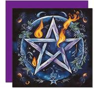 Pentagram Birthday Card Pentacle Witch Birthday Card Pagan Wiccan 145 x 145mm