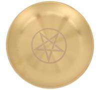 Pentagram Candle Holder Copper round Ritual Tray for Altar Use
