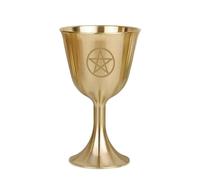 Pentagram Chalice 3.1" High, Pentacle Brass Goblets - Solid Brass Chalice Goblet | Altar Chalices For Altars, Rituals, Prayers, Anointing
