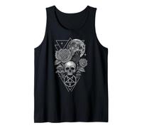 Pentagram Crow Rose Moon Mystical Occult Artwork Tank Top