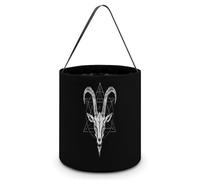 Pentagram Devil Baphomet Goat Cute Easter Basket Bucket Bag for Easter Egg Hunts Party Favor Decoration