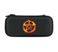 Pentagram Fire and Flames Storage Bag Compatible with Switch Portable Carrying Case Protector Bags with 15 Games Accessories