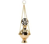 Pentagram Hanging Brass Incense Burner - Handmade Ritual & Meditation Decor