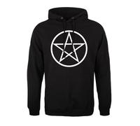 Pentagram Hoodie Gothic Black Mens
