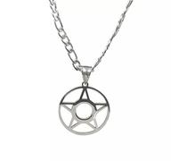 Pentagram Pentacle n Necklace Satanic Pendant 316L Stainless Steel 24'