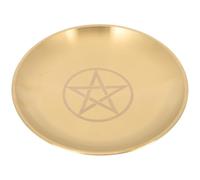 Pentagram Ritual Candle Holder Tray Copper round Metal Tray