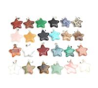 Pentagram Shaped Agate Pendant for Bracelet and Jewelry Making 20 Pack | Natural Crystal DIY Material, Fine Workmanship, Mixed Colours for Friends and Lovers Random Color