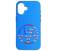pentagram star american flag patriotic red white blue stars Case for iPhone 16