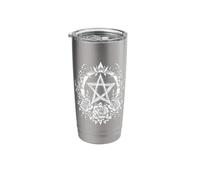 Pentagram Surrounded by Roses and Thorns Stainless Steel Insulated Tumbler