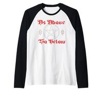 Pentagram Wicca Elements as Above so Below Witchcraft Gothic Raglan Baseball Tee