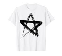Pentagram Wicca Spirit Over Matter Witchcraft Gothic Culture Value Graphic T-Shirt, Men, White, L