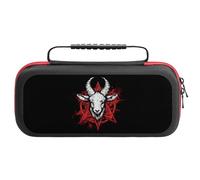 Pentagram with Demon Baphomet Satanic Goat Carrying Case Compatible with Switch Accessories Holds 20 Game Cartridge