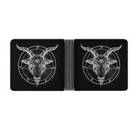 Pentagram with Demon Baphomet Satanic Goat Novelty Billfold Wallet Funny Wallets Bill Coin Card Holder Funny Pouch Purse for Men Women