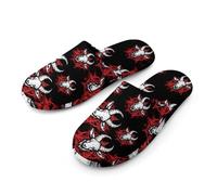 Pentagram with Satanic Goat Flannel Men's Slip-on Slippers Soft Warm House Shoes Cotton-Lining Rubber Sole for Home Hotel 47-48_（13-14）