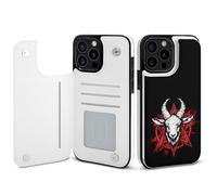 Pentagram with Satanic Goat Printed Wallet Phone Case Unisex Cellphone Protective Cover Compatible with iPhone 15/15 Pro/16 Pro Max/15 Plus