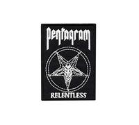 Pentagramm Pentagram Relentless Logo Patch Badge Embroidered Iron on Applique Souvenir Accessory