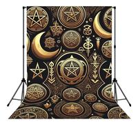 Pentagrams-Moons-Mystical 5x7ft Photography Backdrop, Photo Background With Rod Pocket, Foldable Studio Backdrop For Birthday, Wedding, Party Decoration