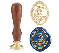 Pentagramtree 3D Lily of The Valley Metal Special-Shaped Embossed Seal Wax Stamp, Means Romadic and Love, Ideal for Weddings, Gift Wrapping, Envelopes