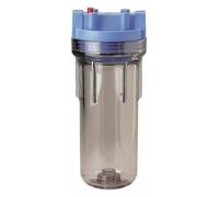 Pentair Pentek 150071 Traditional Standard Filter Housing, 3/4" NPT #10 Clear Water Filter Housing with Mounting Bracket Cap and Pressure Relief Button, 10-Inch, Blue/Clear
