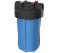 Pentair Pentek 150237 Big Blue Filter Housing, 1" NPT #10 Whole House Heavy Duty Water Filter Housing with High-Flow Polypropylene (HFPP) Cap and Pressure Relief Button, 10-Inch, Black/Blue