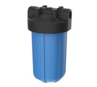 Pentair Pentek 150238 Big Blue Filter Housing, 1" NPT #10 Whole House Heavy Duty Water Filter Housing with High-Flow Polypropylene (HFPP) Cap, 10-Inch, Black/Blue