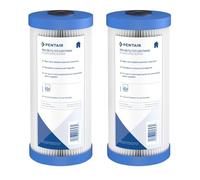 Pentair Pentek R50-BB Big Blue Sediment Water Filter, 10-Inch, Whole House Pleated Polyester Filter Cartridge, 10" x 4.5", 50 Micron, Pack of 2