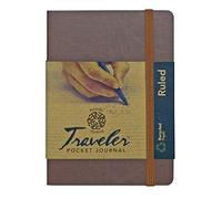 Pentalic 4" x 6" Pocket Ruled Traveler Journal, 160 Pages, Saddle Brown