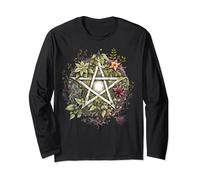 Pentangle Pentacle Pagan Wicca Print Long Sleeve T-Shirt