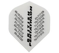 Pentathlon Checkout White Standard Shape Dart Flights (5 Sets)