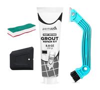 PentaUSA Grout - Black Ready Mixed Tile Grout with Sponge, Rake and Floater, Reviver for Bathroom, Kitchen, Floor Tiles - 250 gr Bundle Set