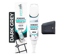 PentaUSA Tile Grout Repair Kit - 8.8 oz Dark Grey Color Premix Grout Paint Tube with Applicator Spatula - Restore, Repair, Renew Tile Joints, Fast Drying, Odorless Formula (Dark Grey, 8.8oz - 250gr)