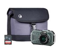 Pentax WG-1000 16MP 4x Zoom Tough Compact Camera - Olive - Camera + 64