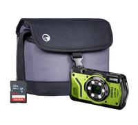 Pentax WG-8 20MP 5x Zoom Tough Compact Camera - Green - Camera + 64GB