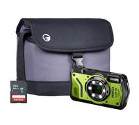 Pentax WG-8 20MP 5x Zoom Tough Compact Camera - Green - Camera + 64GB