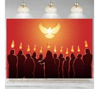 Pentecost Backdrop Sunday Holy Spirit Followers Christ Biblical Photographic Background Religious Decor Banner 240X180cm